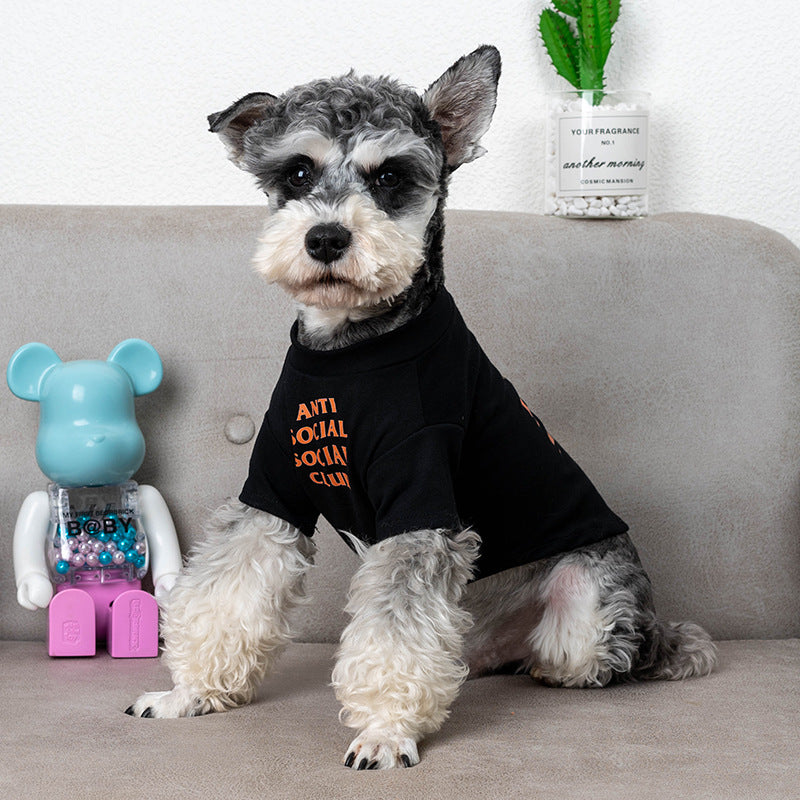 KFX-8879549 Trendy Casual Cotton Dog T-Shirts in Orange and Black – Sizes S to XXXL