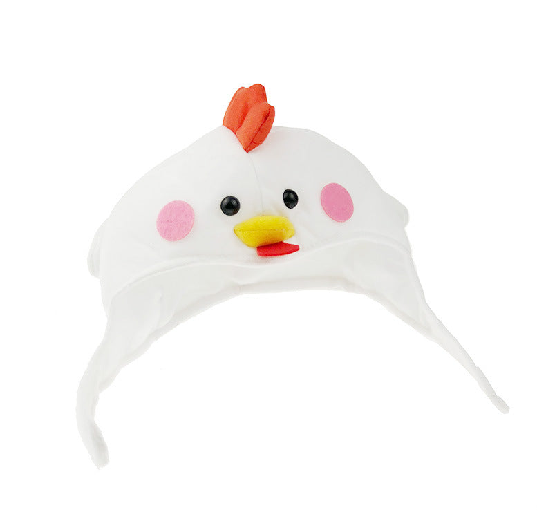 KFX-8880189 Cute Dog Hat for Stylish Pet Headwear - White Polyester, Sizes Large & Medium