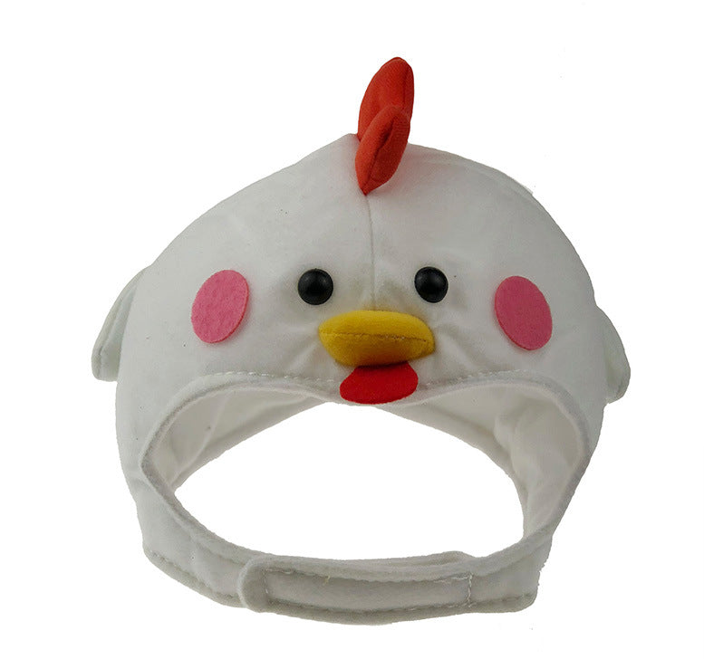 KFX-8880189 Cute Dog Hat for Stylish Pet Headwear - White Polyester, Sizes Large & Medium