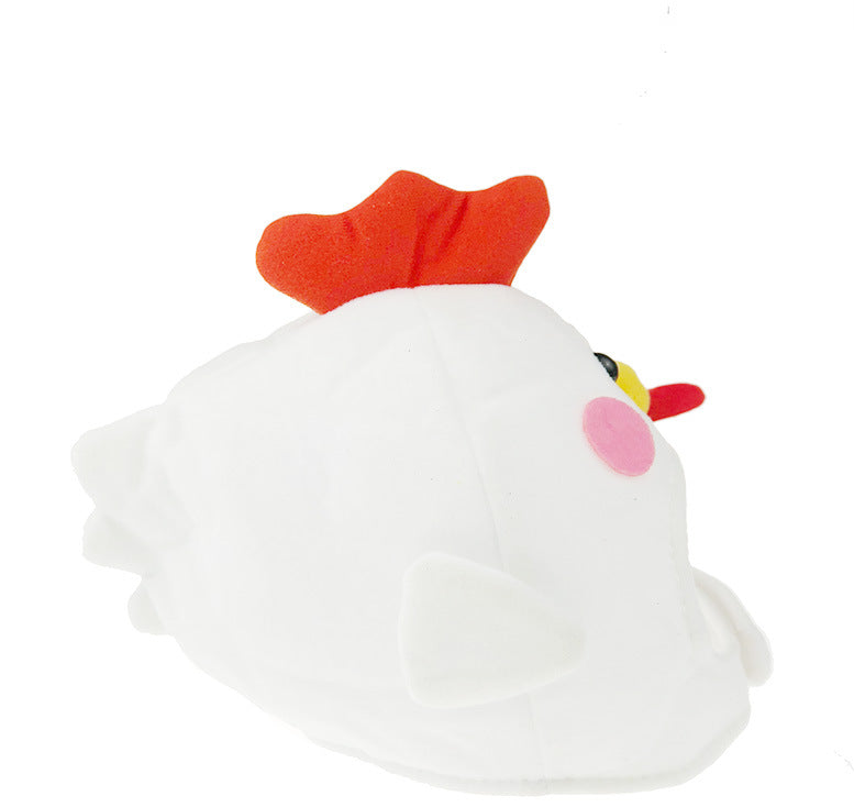 KFX-8880189 Cute Dog Hat for Stylish Pet Headwear - White Polyester, Sizes Large & Medium