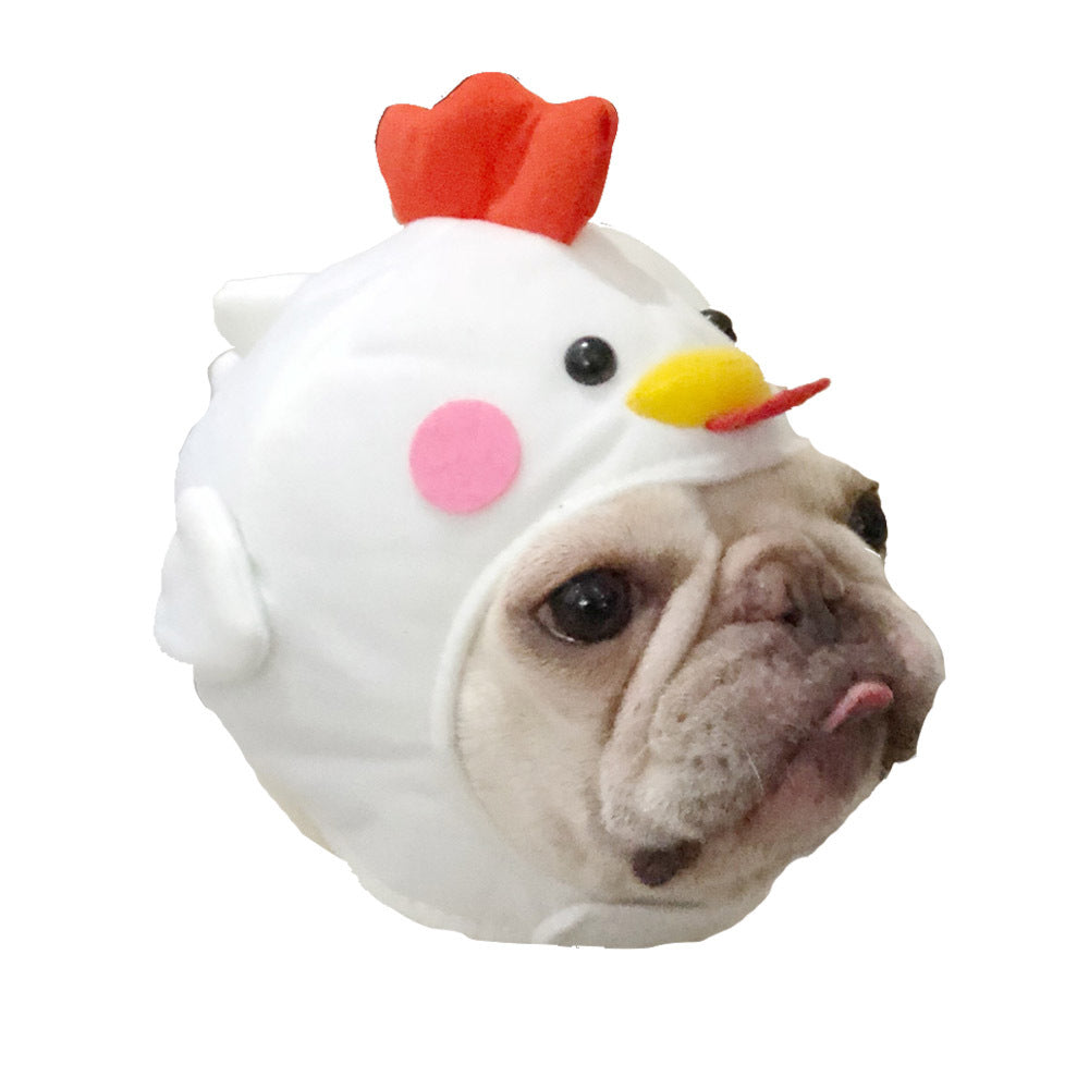 KFX-8880189 Cute Dog Hat for Stylish Pet Headwear - White Polyester, Sizes Large & Medium