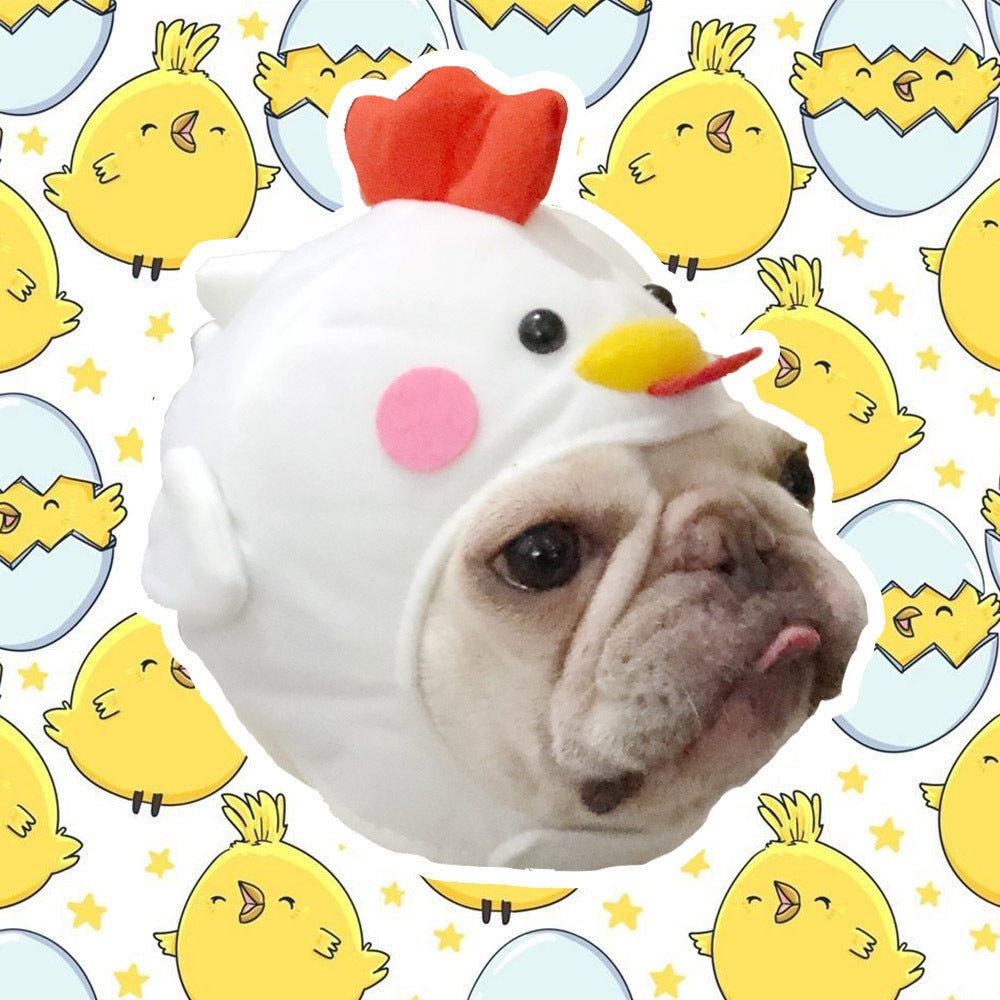 KFX-8880189 Cute Dog Hat for Stylish Pet Headwear - White Polyester, Sizes Large & Medium