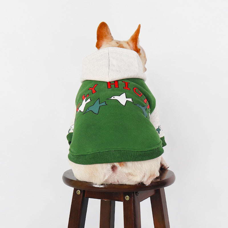 KFX-8880445 Warm Green Teddy Winter Hoodie for Pets, Sizes L to 4XL, Cotton Material