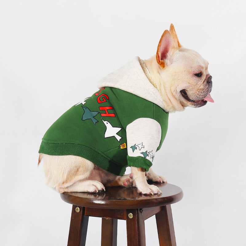 KFX-8880445 Warm Green Teddy Winter Hoodie for Pets, Sizes L to 4XL, Cotton Material