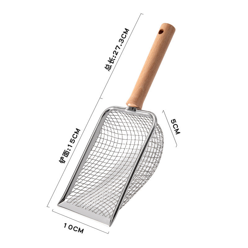 KFX-8881341 Stainless Steel Cat Litter Shovel with Fine Mesh Options for Efficient Sand Leakage