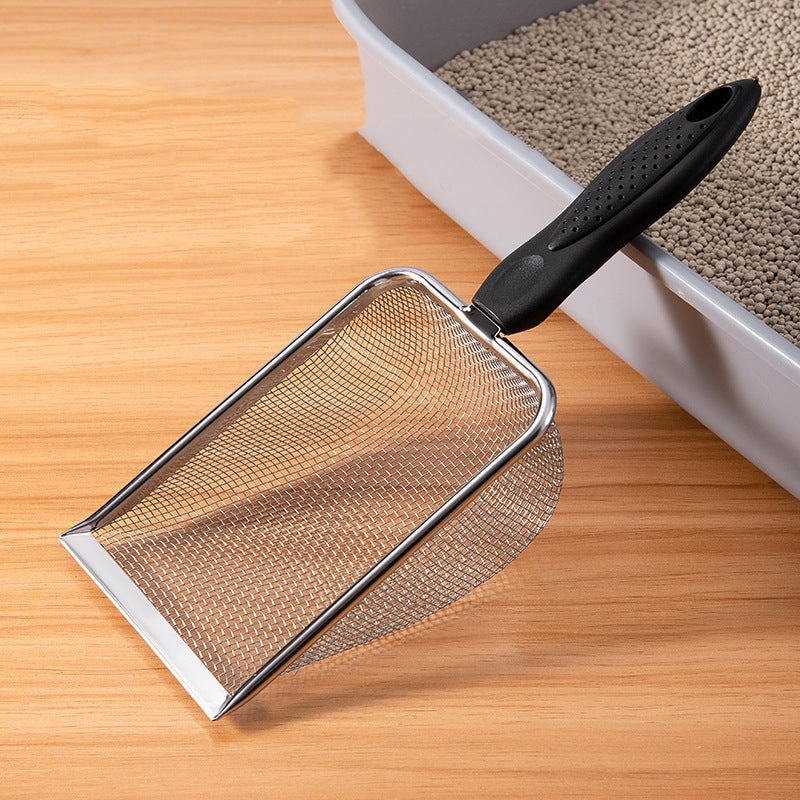 KFX-8881341 Stainless Steel Cat Litter Shovel with Fine Mesh Options for Efficient Sand Leakage