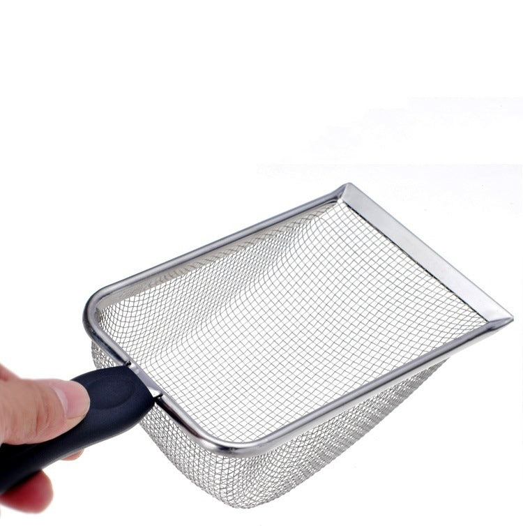 KFX-8881341 Stainless Steel Cat Litter Shovel with Fine Mesh Options for Efficient Sand Leakage