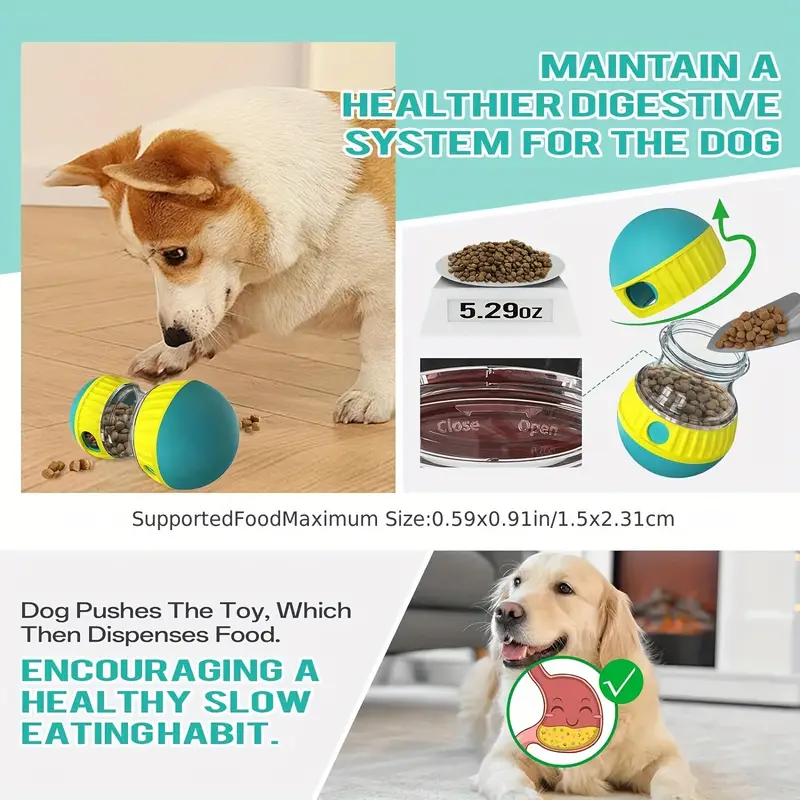 KFX-8882621 Adjustable Interactive Treat Dispenser for Dogs - Slow Feeder and Puzzle Toy for Mental Stimulation and Exercise