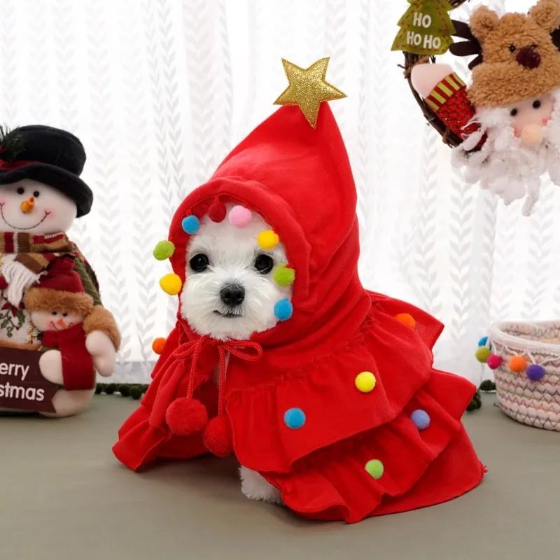 KFX-8882749 Cozy Autumn and Winter Pet Cloak - Two Color Shawl for Dogs