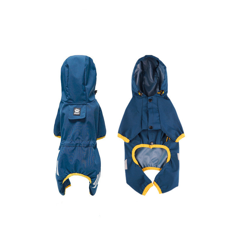 KFX-8883517 Waterproof Dog Raincoat in Lake Blue, Rose Red, and Turmeric - Available in S, M, L, XL, 2XL