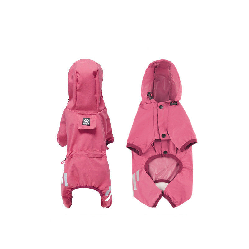 KFX-8883517 Waterproof Dog Raincoat in Lake Blue, Rose Red, and Turmeric - Available in S, M, L, XL, 2XL