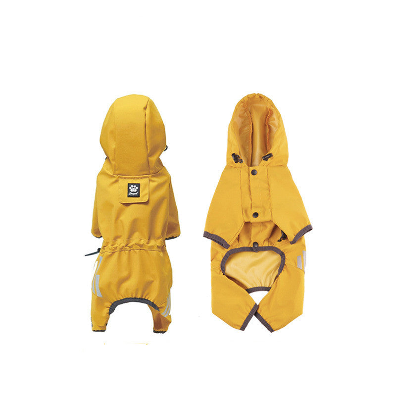 KFX-8883517 Waterproof Dog Raincoat in Lake Blue, Rose Red, and Turmeric - Available in S, M, L, XL, 2XL