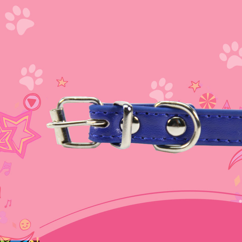 KFX-8884925 Durable PU Large Dog Leash and Collar Set with Wire Buckle for Dogs and Cats