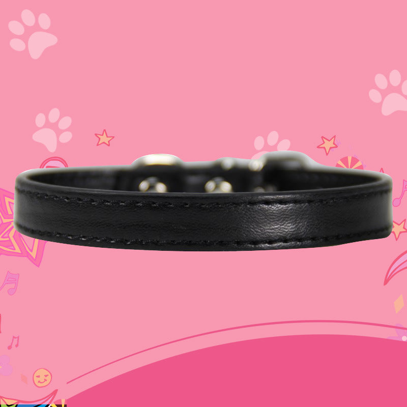 KFX-8884925 Durable PU Large Dog Leash and Collar Set with Wire Buckle for Dogs and Cats