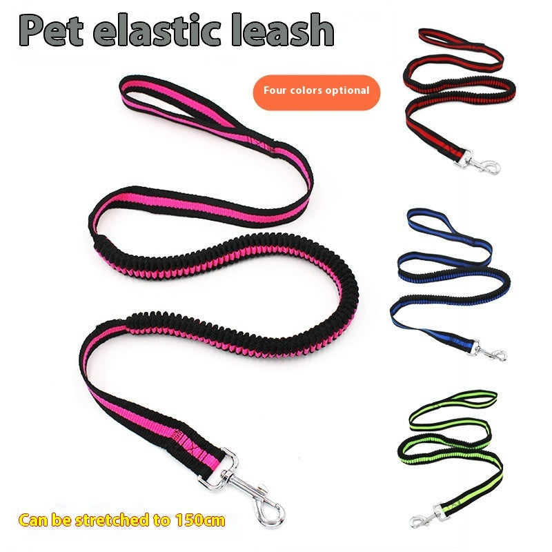 KFX-8885949 Elastic Pet Hand Holding Leash with Chest Strap, Available in Blue, Red, Green, and Rose, Nylon Material, 2.5*120 cm, Stretchable to 150 cm