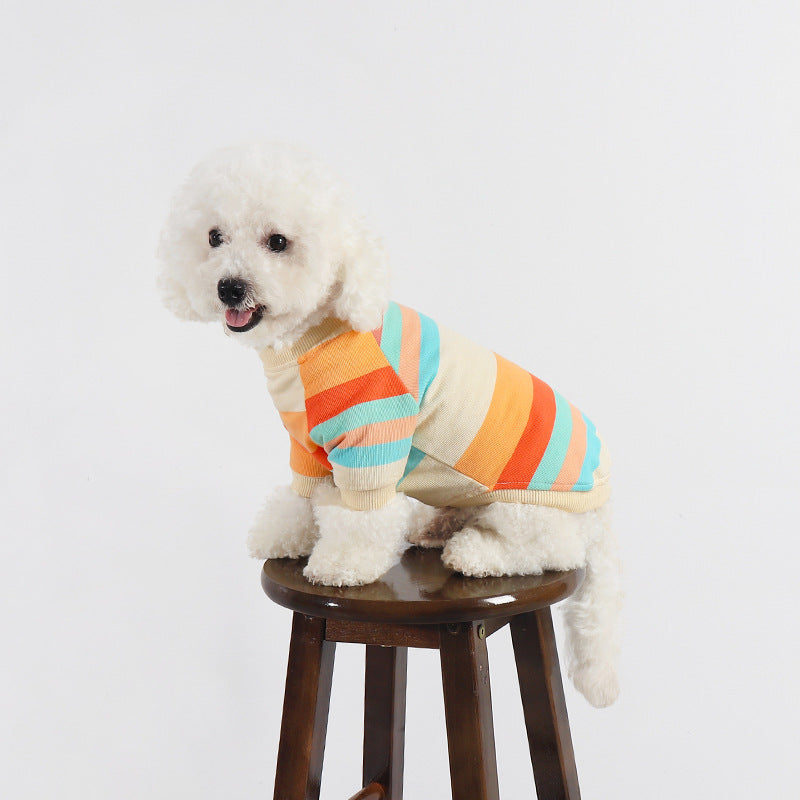KFX-8886205 Colorful Striped Casual Dog Clothes for All Sizes