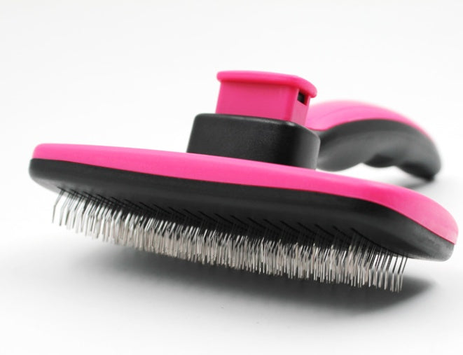 KFX-8886717 Automatic Stainless Steel Pet Grooming Comb for Dogs and Cats with Retractable Self-Cleaning Feature
