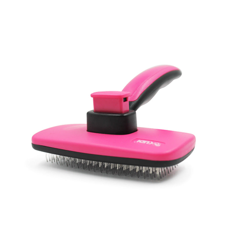 KFX-8886717 Automatic Stainless Steel Pet Grooming Comb for Dogs and Cats with Retractable Self-Cleaning Feature