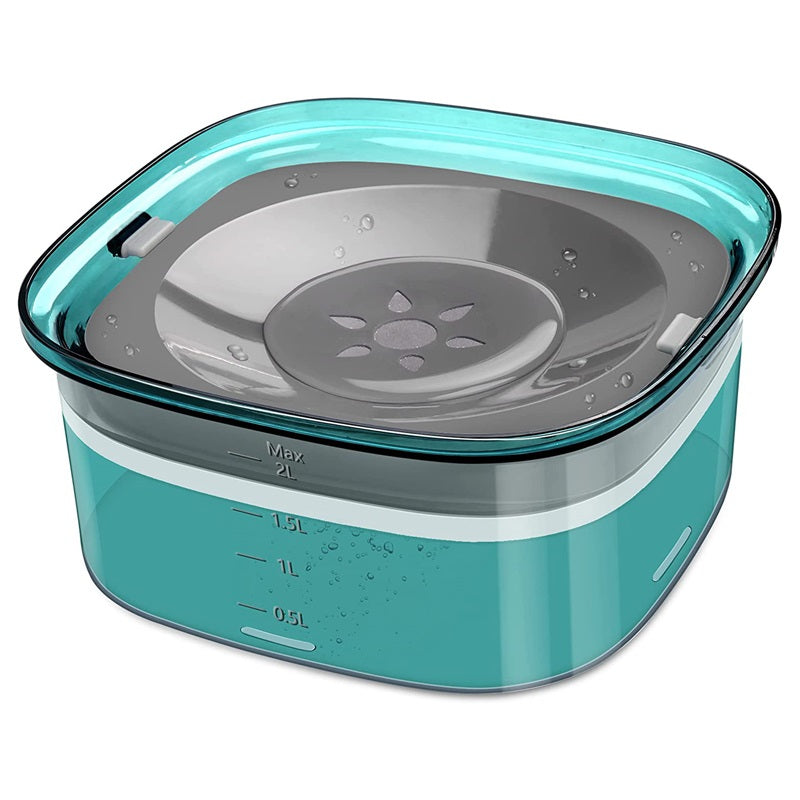 KFX-8887101 Splash-Proof Pet Dog Floating Water Bowl - Adjustable Height & Colorful Options