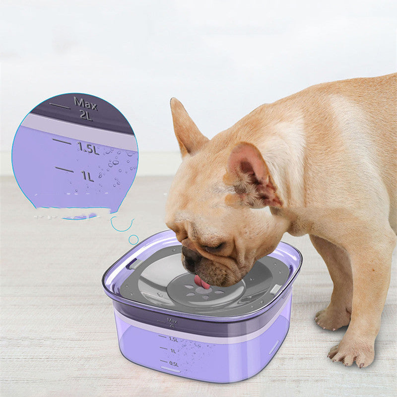 KFX-8887101 Splash-Proof Pet Dog Floating Water Bowl - Adjustable Height & Colorful Options