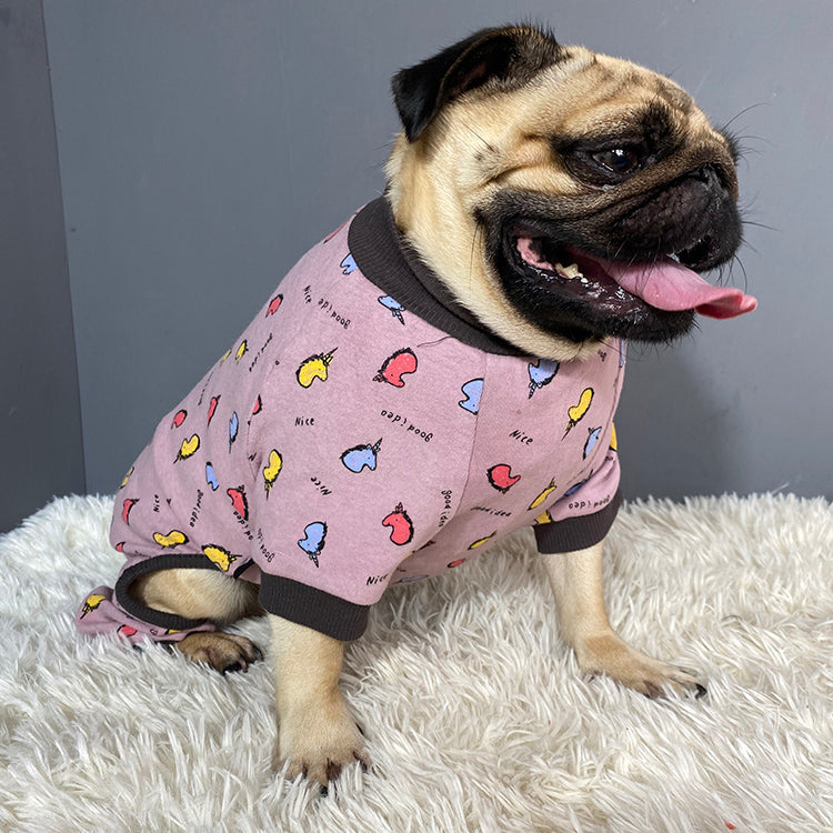 KFX-8887485 Autumn and Winter Four-Legged Cotton Dog Apparel in Milk White and Yellow Lotus Root