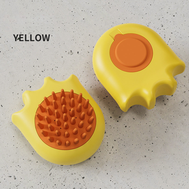 KFX-8888381 Pet Bath Brush with Shampoo Dispenser for Cats and Dogs - 9x8x5.3cm, Lightweight 55g Cleaning Tool