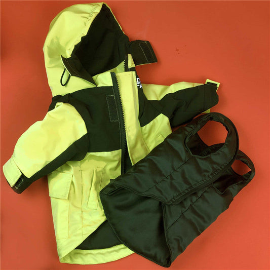 KFX-8889277 Detachable Down Winter Dog Jacket with Removable Vest and Functional Pocket