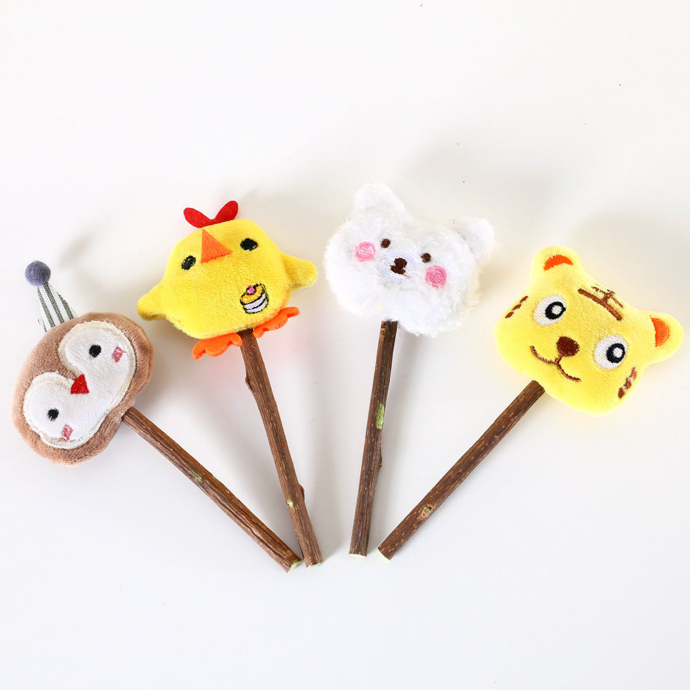 KFX-8889533 Rainbow Plush Chew Toys for Cats - Molar Sticks for Dental Health, Handmade from Natural Materials