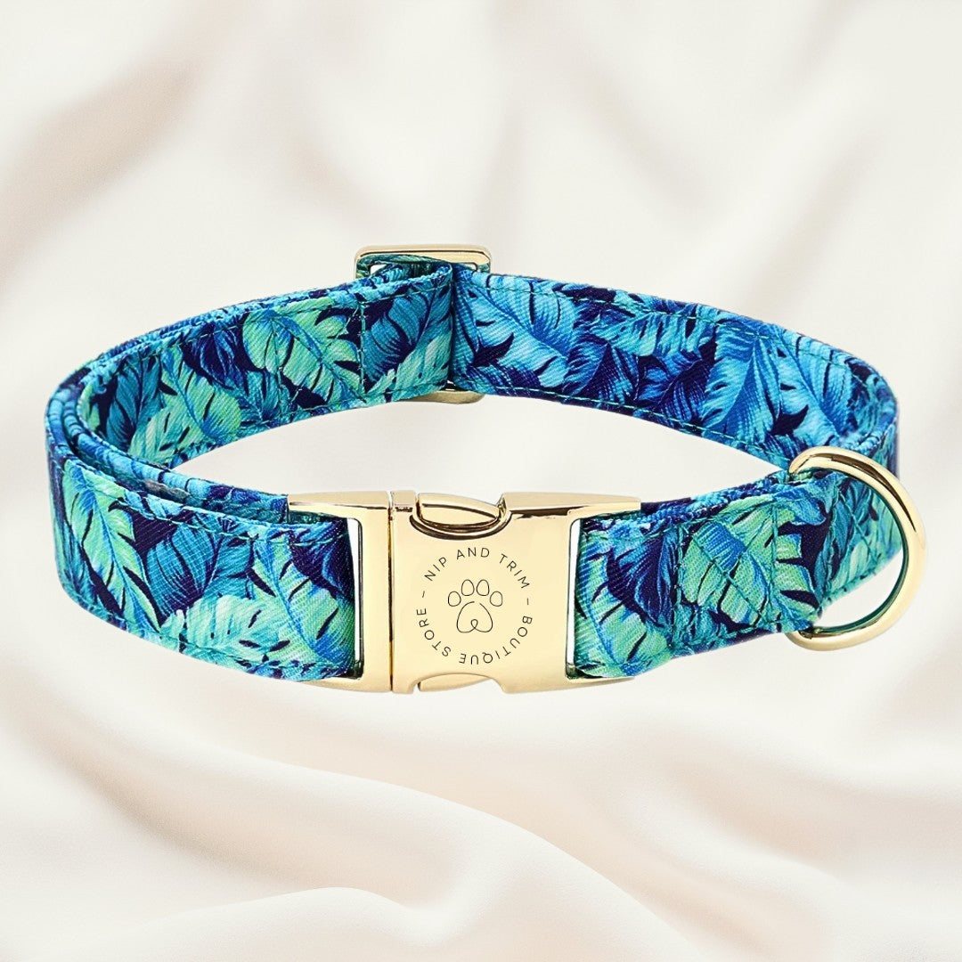 KFX-8890685 Customizable Dog Collar with Matching Leash and Bag - All Cotton Fabric, Multiple Sizes Available