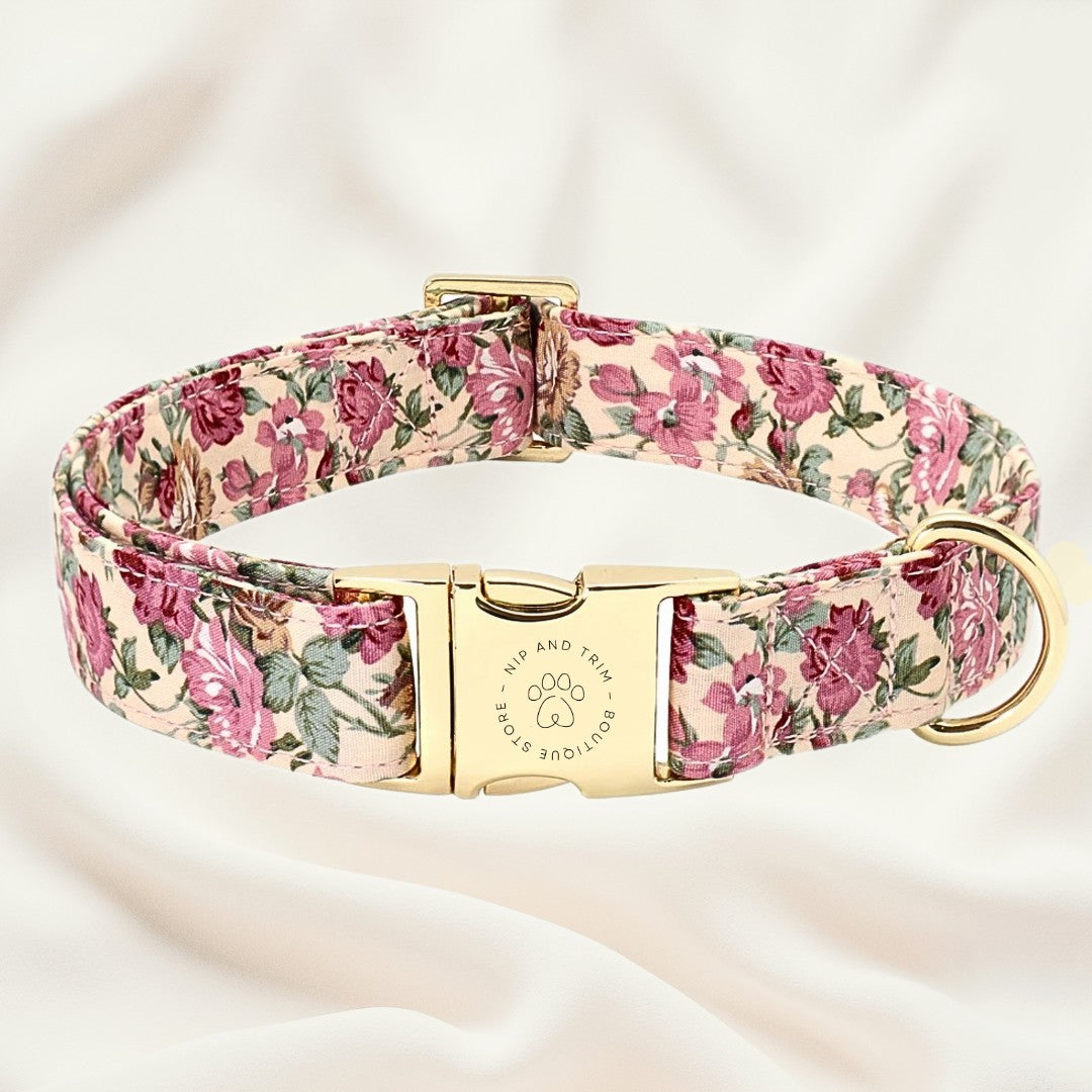KFX-8890685 Customizable Dog Collar with Matching Leash and Bag - All Cotton Fabric, Multiple Sizes Available