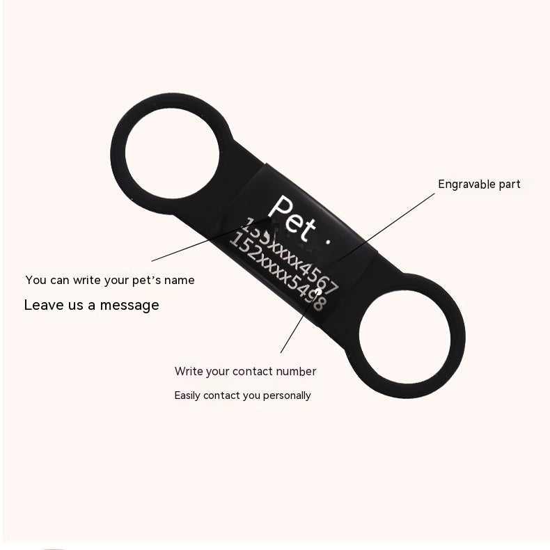 KFX-8892733 Engraved Silicone & Stainless Steel Pet ID Tag for Identification