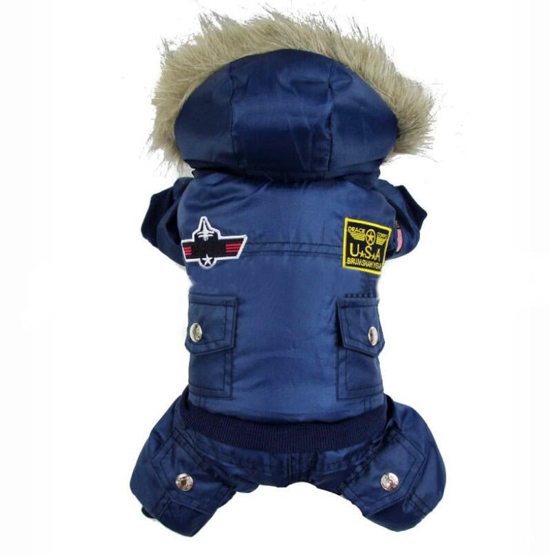 KFX-8895037 Siamese Dog Autumn/Winter USA Air Force Style Coat for Small Breeds