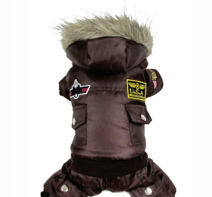 KFX-8895037 Siamese Dog Autumn/Winter USA Air Force Style Coat for Small Breeds