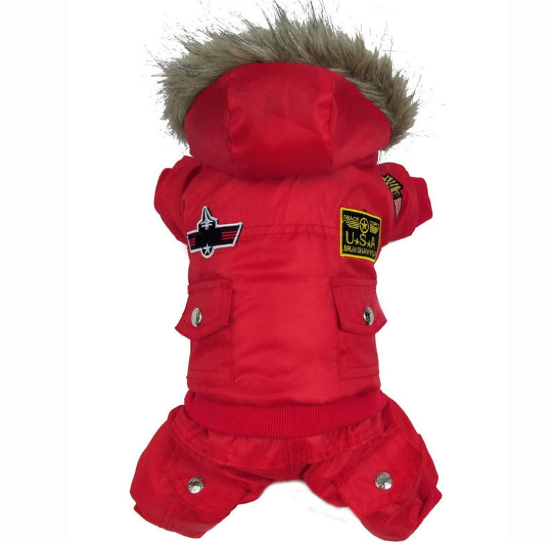 KFX-8895037 Siamese Dog Autumn/Winter USA Air Force Style Coat for Small Breeds