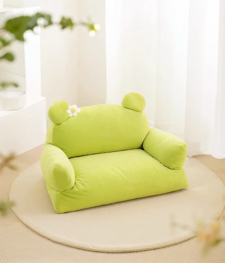 KFX-8896701 Large Cloth Cat Nest in Light Green and Light Purple - Cozy Pet Bed with Dimensions 54x36x45cm