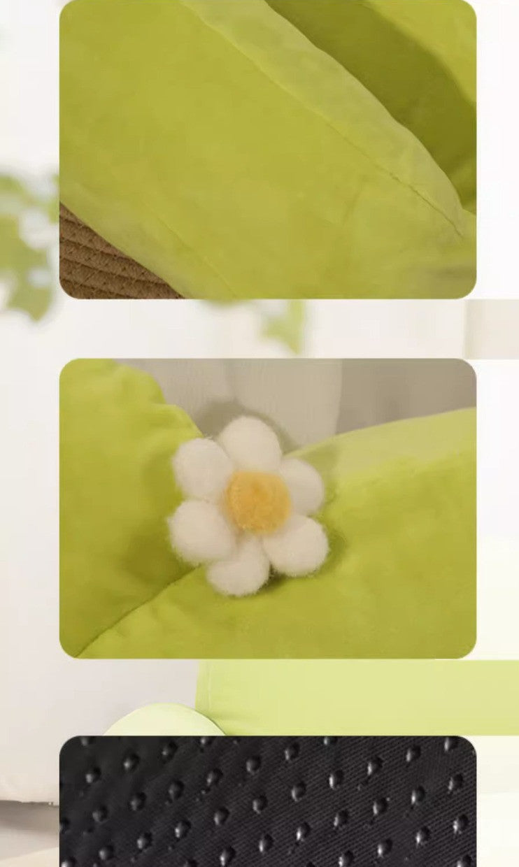 KFX-8896701 Large Cloth Cat Nest in Light Green and Light Purple - Cozy Pet Bed with Dimensions 54x36x45cm