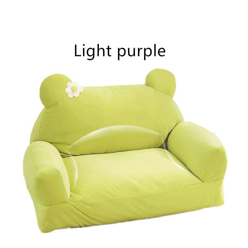 KFX-8896701 Large Cloth Cat Nest in Light Green and Light Purple - Cozy Pet Bed with Dimensions 54x36x45cm