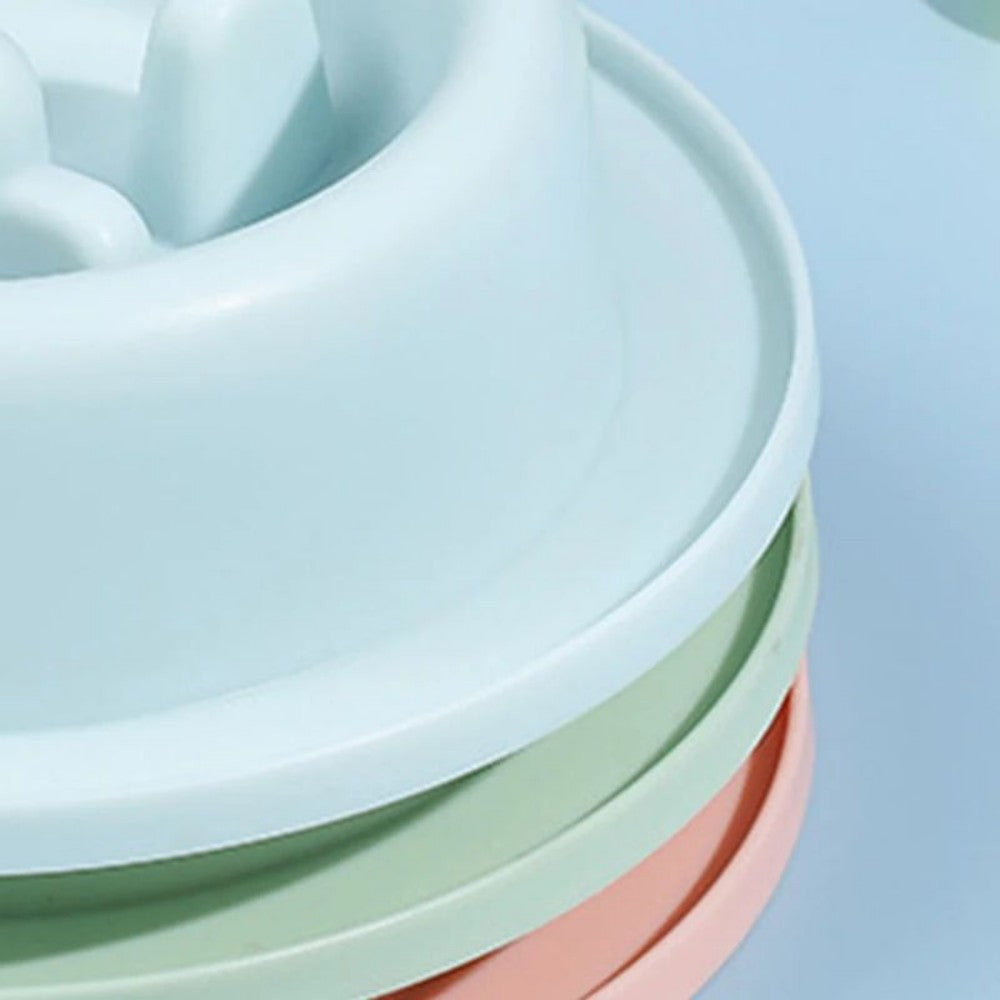 KFX-8902589 Slow Feed Dog Bowl for Cats and Dogs - Anti-Choking Interactive Feeding Dish in Macaroon Colors