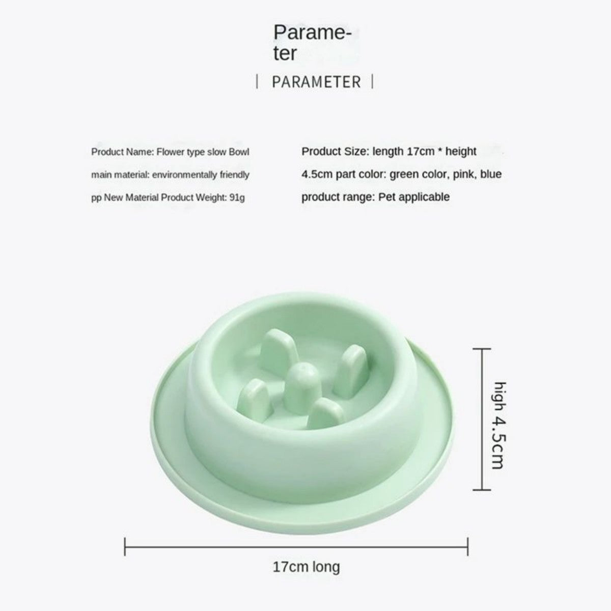 KFX-8902589 Slow Feed Dog Bowl for Cats and Dogs - Anti-Choking Interactive Feeding Dish in Macaroon Colors