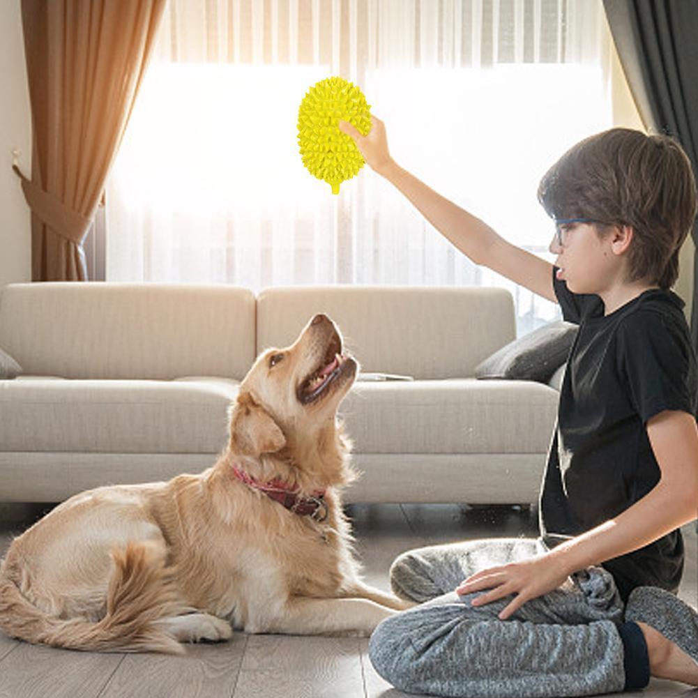 KFX-8903869 Durian Shape Durable Chew Toy for Dogs - Bite-Resistant Tooth Cleaning Ball