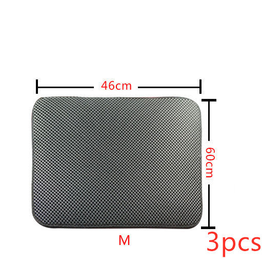 KFX-8910013 Double Layer Cat Litter Mat with Waterproof Layer for Easy Cleaning and Claw Trapping
