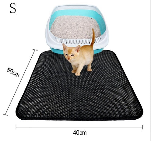KFX-8910013 Double Layer Cat Litter Mat with Waterproof Layer for Easy Cleaning and Claw Trapping