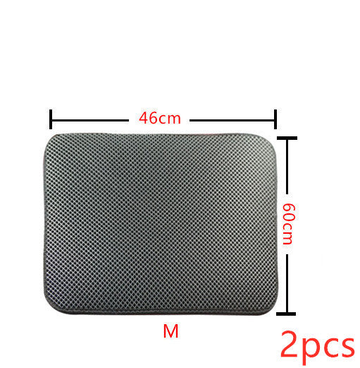 KFX-8910013 Double Layer Cat Litter Mat with Waterproof Layer for Easy Cleaning and Claw Trapping
