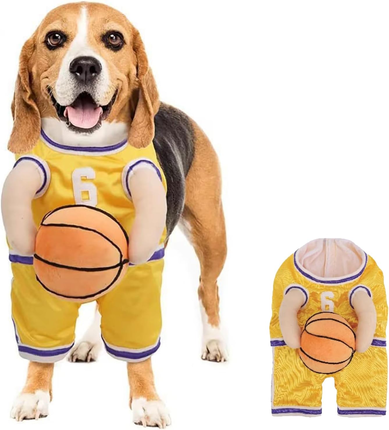 KFX-8912317 Dog Basketball Player Costume for Small to Medium Dogs – Funny Sports Outfit for Halloween and Parties
