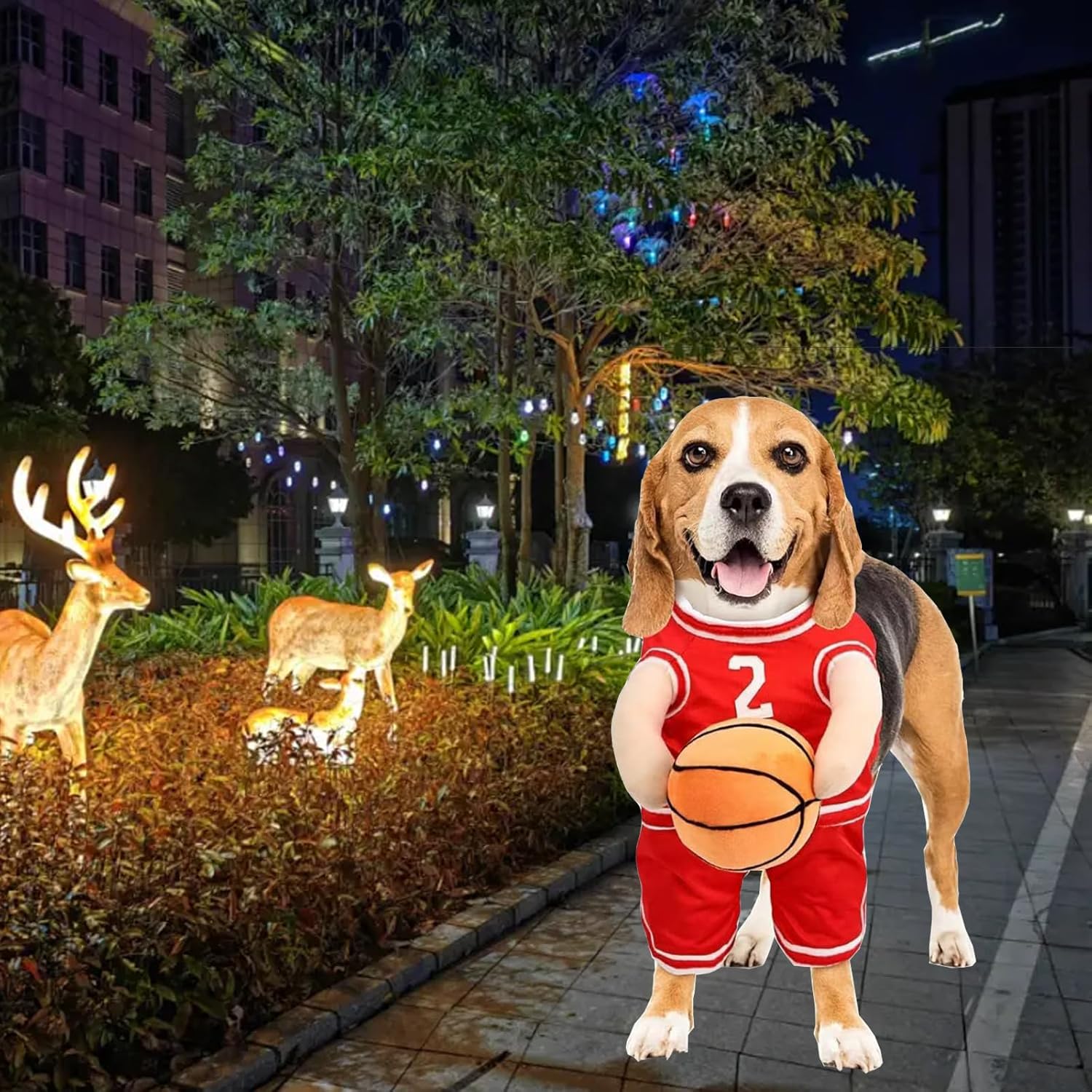 KFX-8912317 Dog Basketball Player Costume for Small to Medium Dogs – Funny Sports Outfit for Halloween and Parties