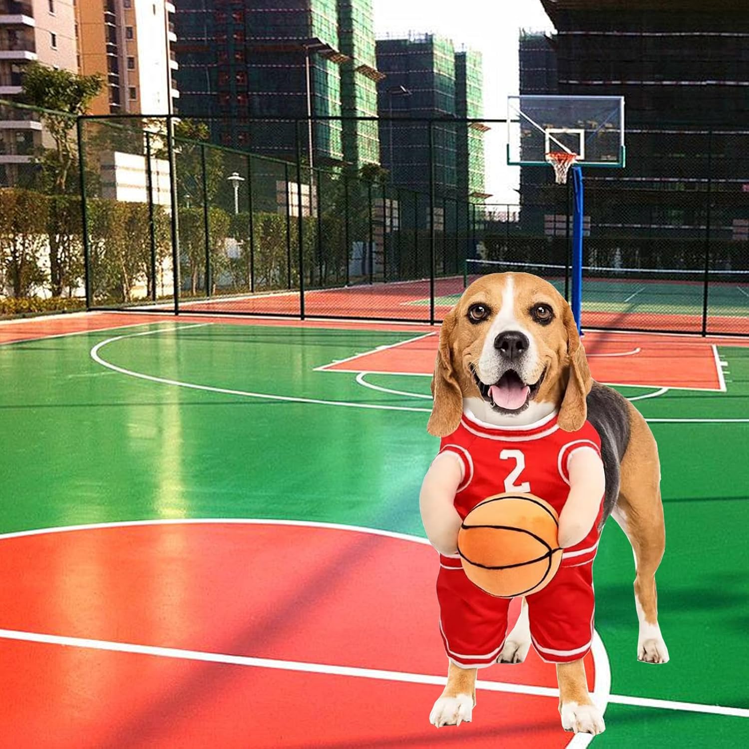 KFX-8912317 Dog Basketball Player Costume for Small to Medium Dogs – Funny Sports Outfit for Halloween and Parties