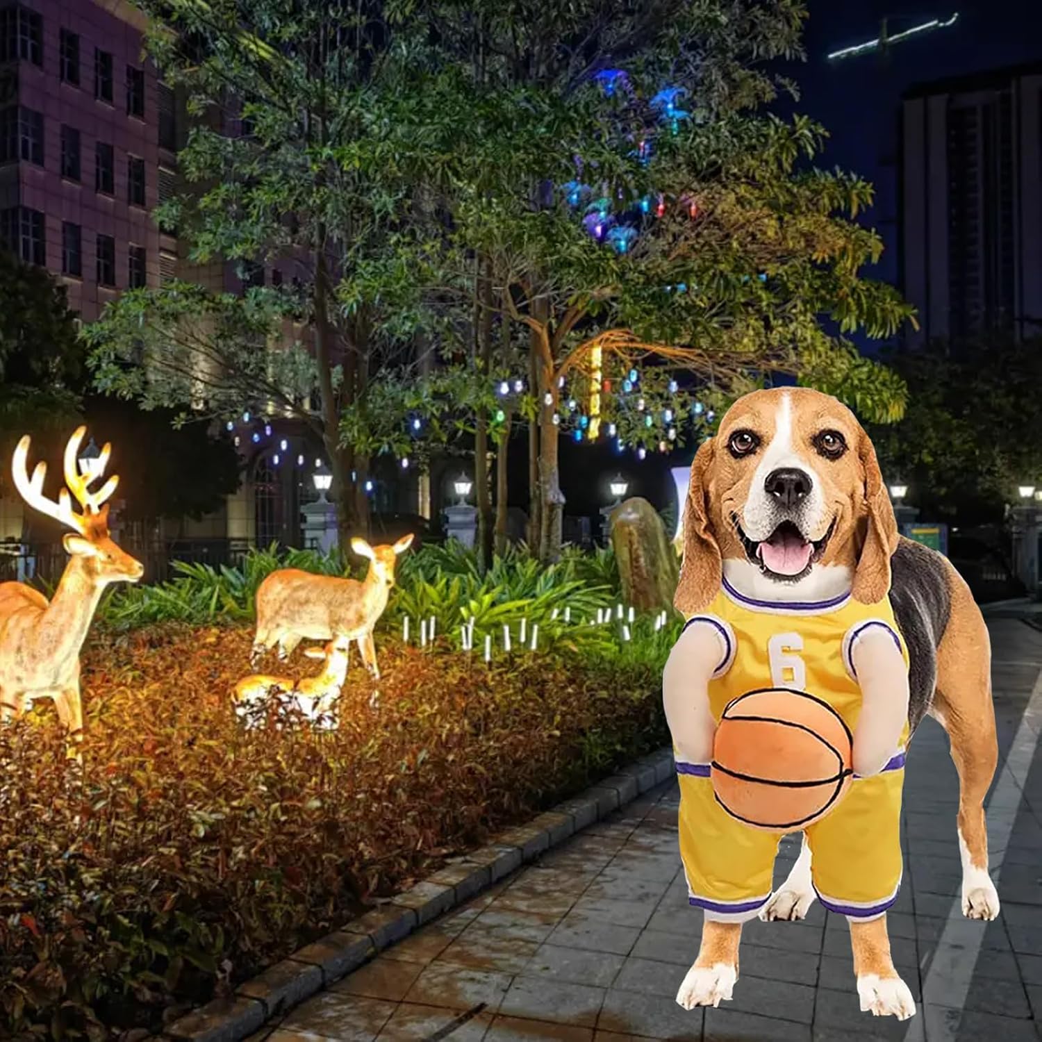 KFX-8912317 Dog Basketball Player Costume for Small to Medium Dogs – Funny Sports Outfit for Halloween and Parties
