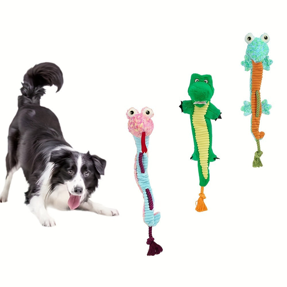 KFX-8915517 Plush Talking Pet Toy - Colorful Snake, Dinosaur, Duck, Frog, Pig Options, 60 cm