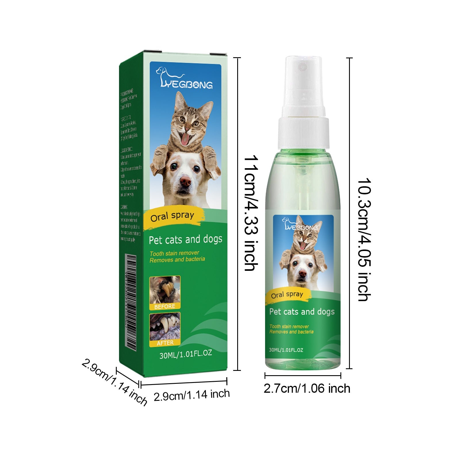 KFX-8915773 Pet Teeth Deodorant Spray for Halitosis Removal and Oral Cleaning - 30ml