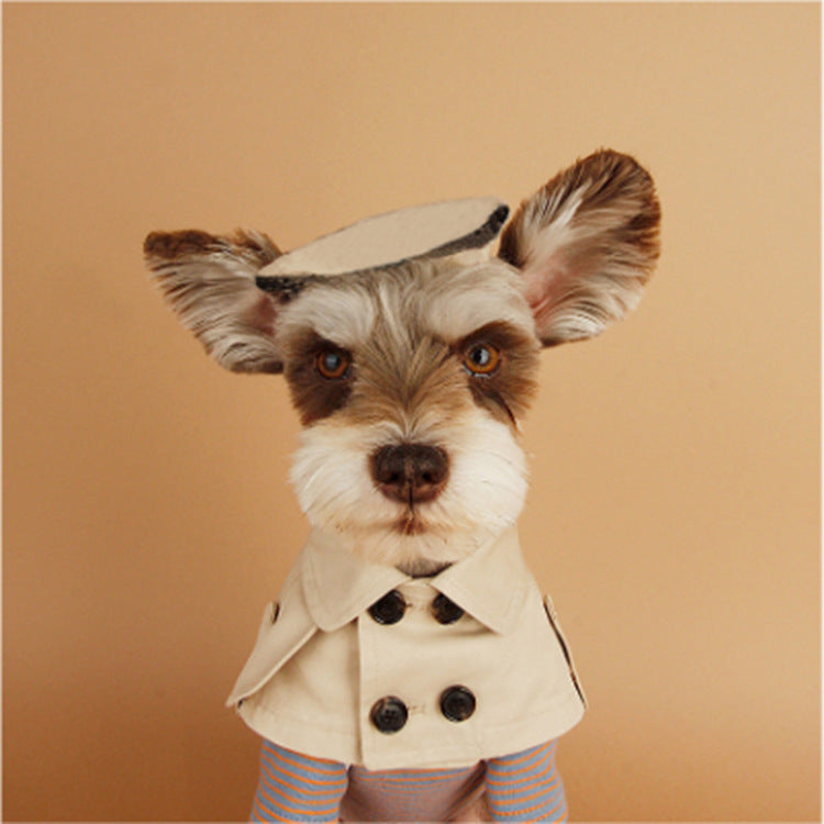 KFX-8920253 Beige Monochrome Cloth Dog Collar in Khaki – Classic British Style for All Breeds